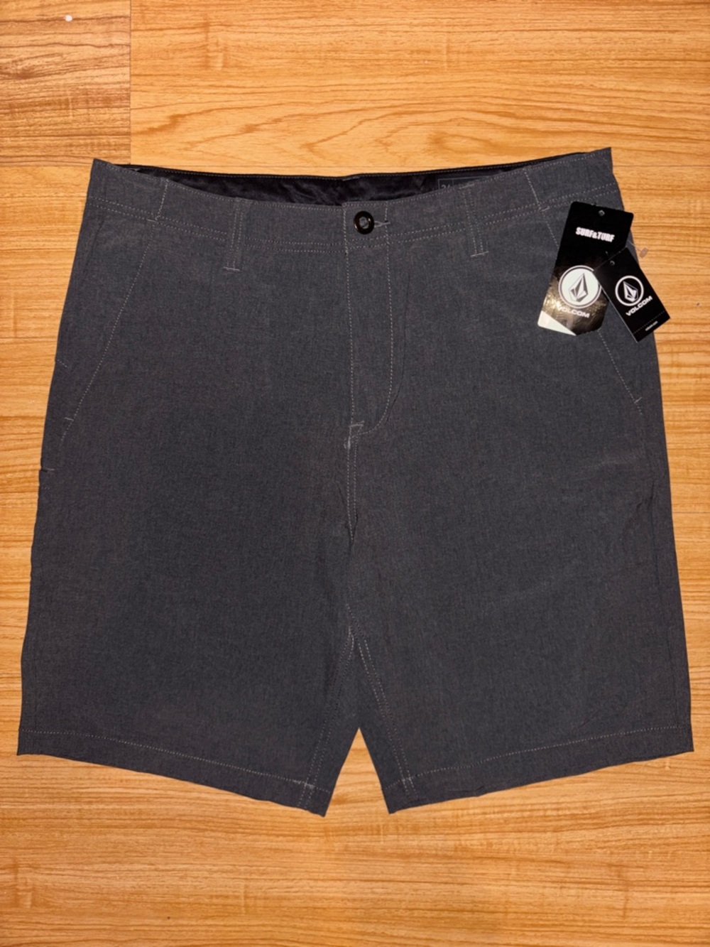 Volcom Men's Charcoal Flat Front Shorts